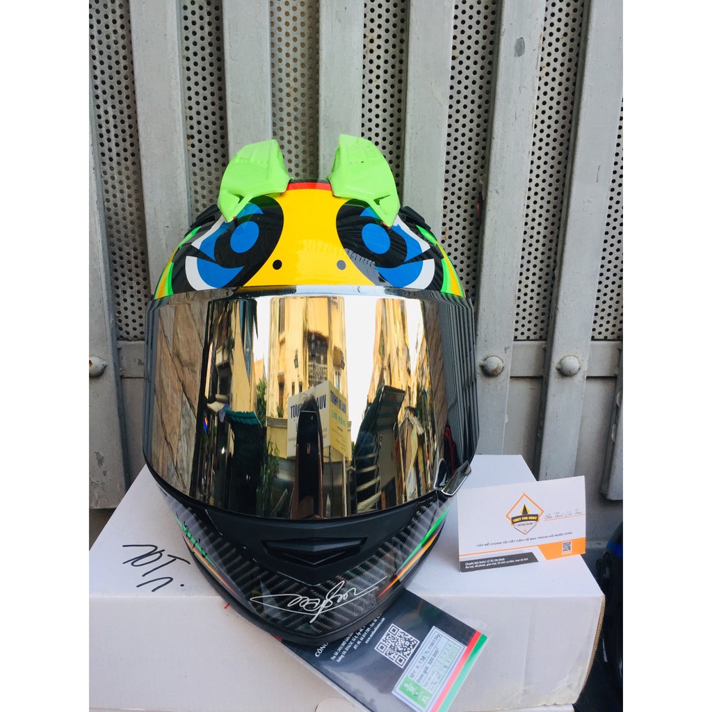 Mũ fullface agu rùa + sừng rùa