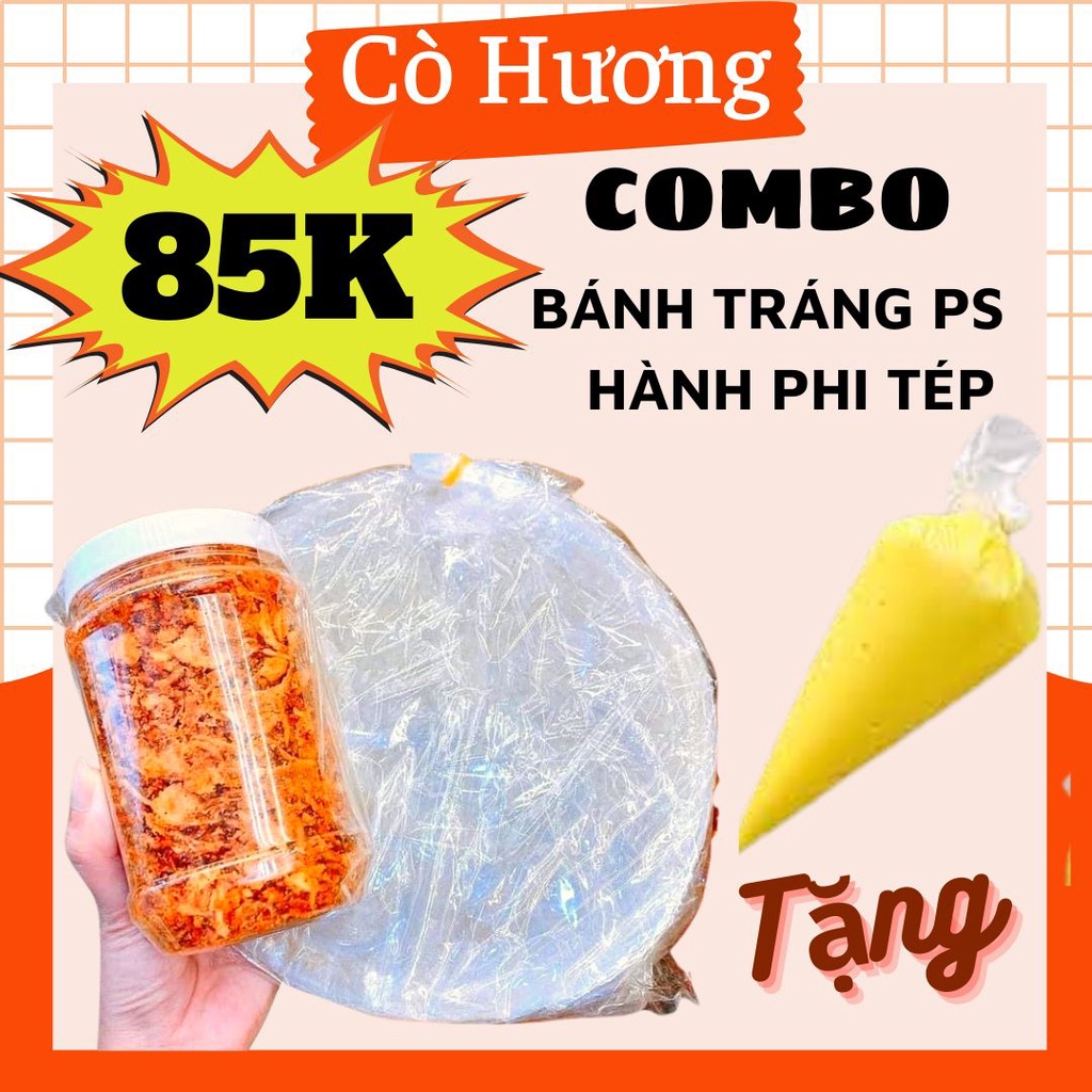 Combo Bánh Tráng Phơi Sương Tôm Hành Phi - Siêu Ngon - Tặng Bơ Béo