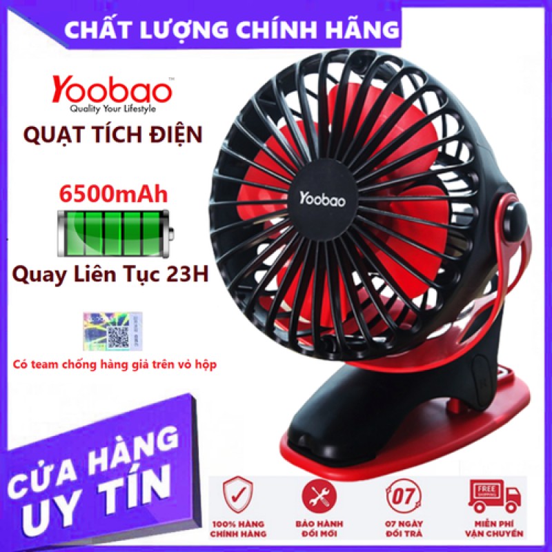 Quạt Tích Điện Mini YooBao - 6400mAh - Sử Dụng Lên Đến 32h - Hàng Chính Hãng | BigBuy360 - bigbuy360.vn