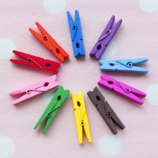 Kẹp gỗ mini nhiều màu trang trí
