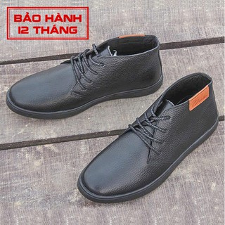 Giày Nam Cổ Lửng Da Bò Thật Z02 Đen - Giày Da Nam Trẻ Trung Bảo Hành 12 tháng