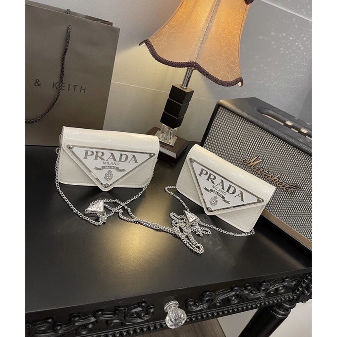 Túi xách P tam giác da bóng túi pờ ra đà bóng size 19 full box super - ZENI.STORE