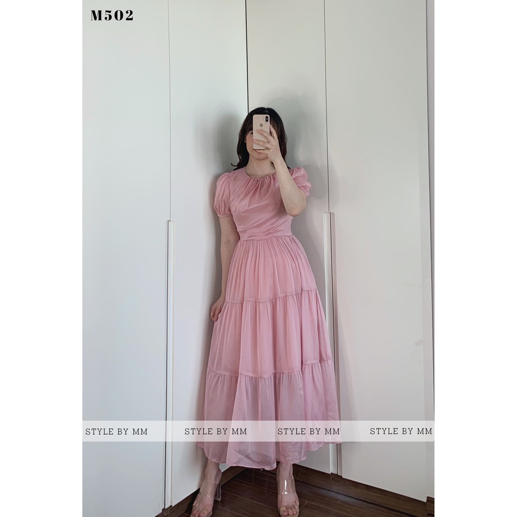 Váy Nữ, Đầm Nữ Đẹp Kiểu Trơn Chất Liệu Tơ Sống Mềm Mại Thiết Kế Hiện Đại Váy Dài Qua Gối - Thời Trang Style By MM | BigBuy360 - bigbuy360.vn