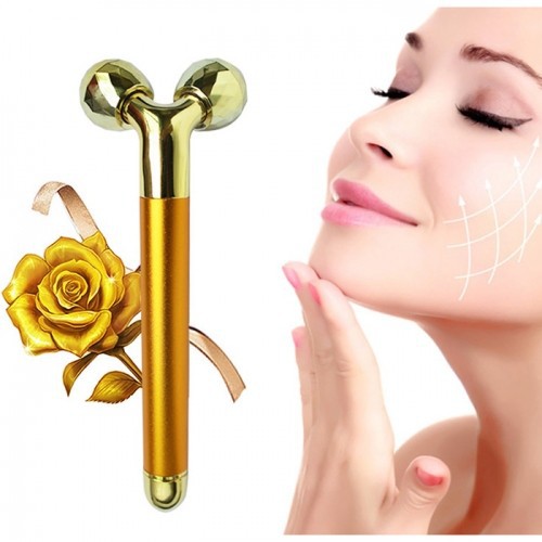 Máy massage nâng cơ mặt và tạo cằm V line 3D dùng pin - Gold