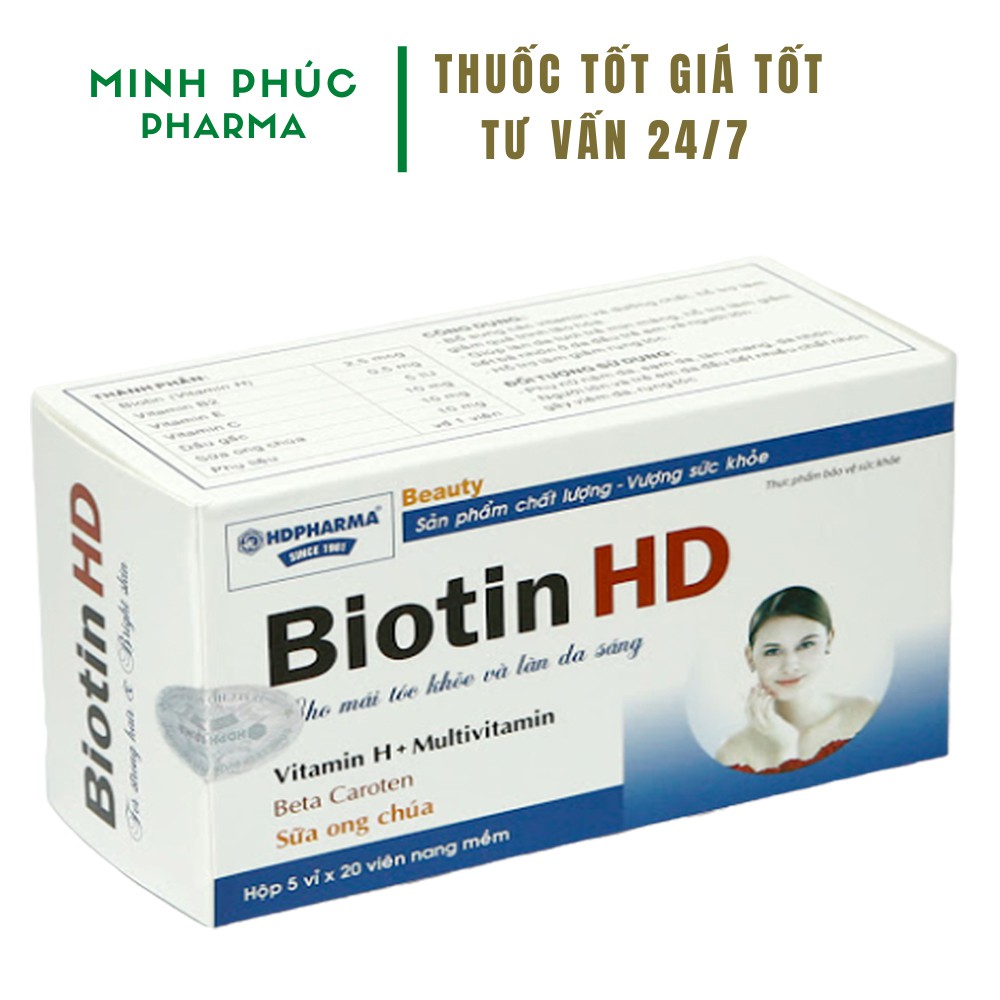 Viên uống Biotin HD giúp cho mái tóc khỏe và làn da sáng | BigBuy360 - bigbuy360.vn