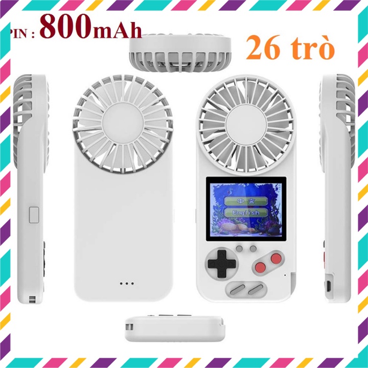 Quạt tích điện kiêm máy chơi game với 26 trò chơi kinh điển