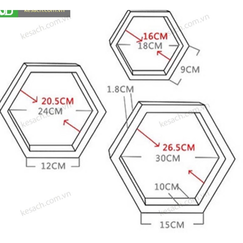 KỆ LỤC GIÁC, KỆ TỔ ONG TREO TƯỜNG