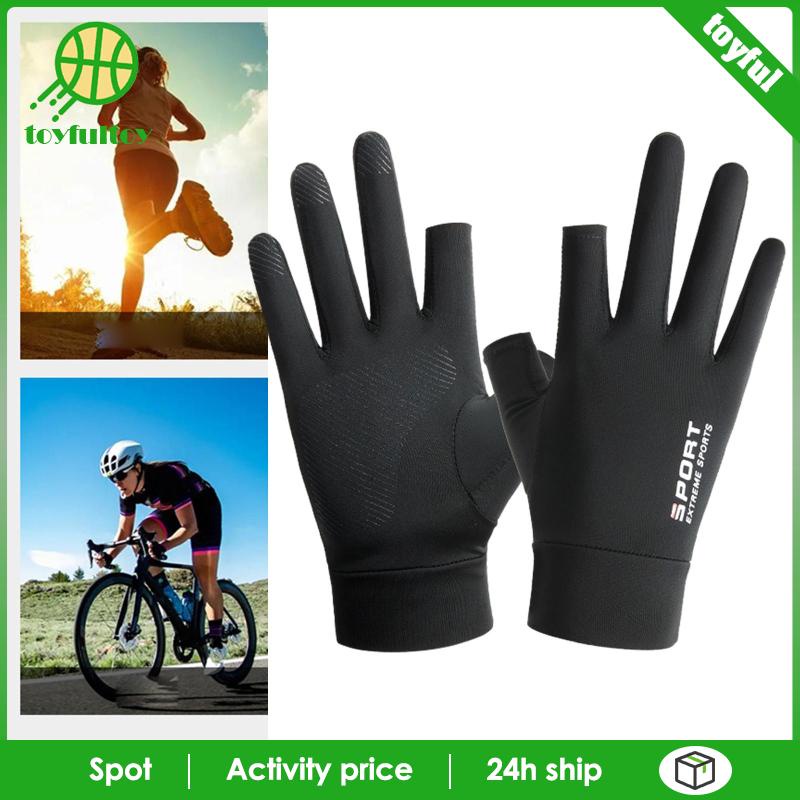 Găng Tay Chống Nắng Chống Trượt Bằng Lụa Lạnh Thời Trang Mùa Hè Cho Nam