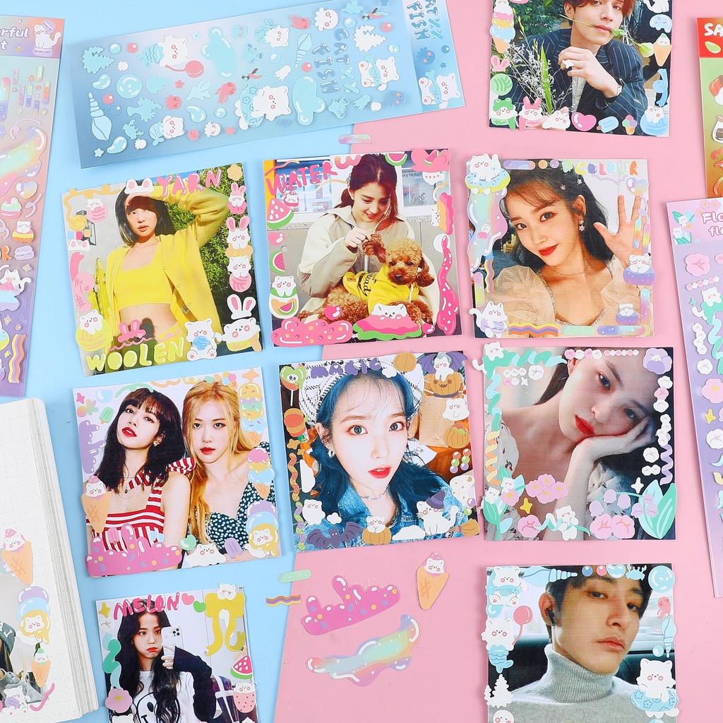Sticker Dán Trang Trí Cho Album Ảnh Họa Tiết Mèo Dễ Thương Bắt Mắt Sành Điệu