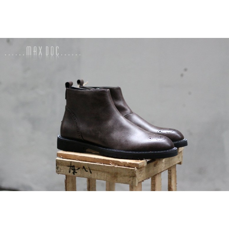 Giày chelsea boots da bò khóa kéo CS04