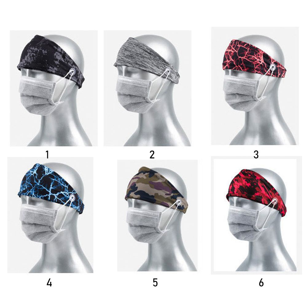 Băng đô thể thao chống trượt có nút cài khẩu trang tiện lợi cho nam nữ 25*10cm 10 màu tùy chọn