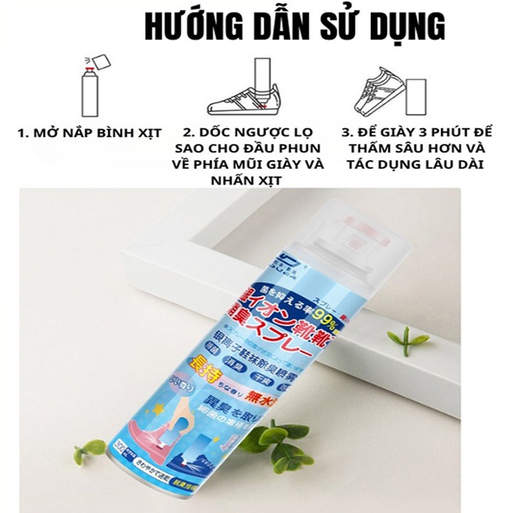 Lọ/Bình/Chai Xịt Khử Mùi Giày Công Nghệ NANO BẠC Mùi Dịu Nhẹ 260ml khử Mùi Hôi Dép Chân Tủ Giày Bình Sịt Khử mùi Giày