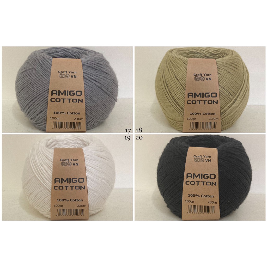 Sợi Amigo 100% cotton 28k/c 100g