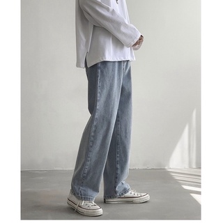 Quần Jeans Ống Đứng Trơn Phong Cách Hàn Quốc Size S-Xl Cho Nam