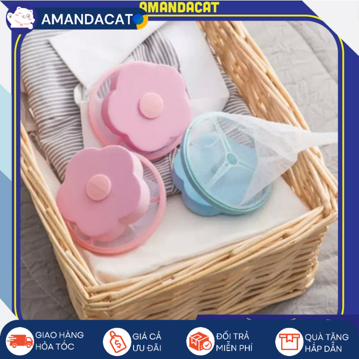 [Hàng sẵn] Dụng cụ Lọc, loại bỏ sơ vải hình bông hoa xinh xắn cho máy giặt