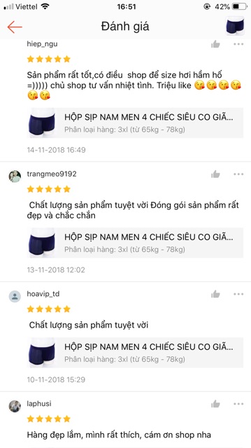 COMBO 4 QUẦN LÓT SỊP ĐÙI NAM MEN'S CO GIÃN THÔNG HƠI HÀNG LOẠI I