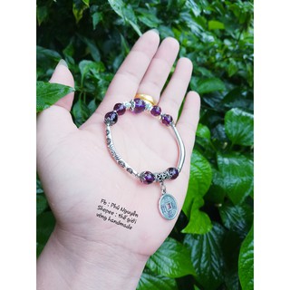 Lắc Tay Mix Charm + Đa Thach Anh Tím