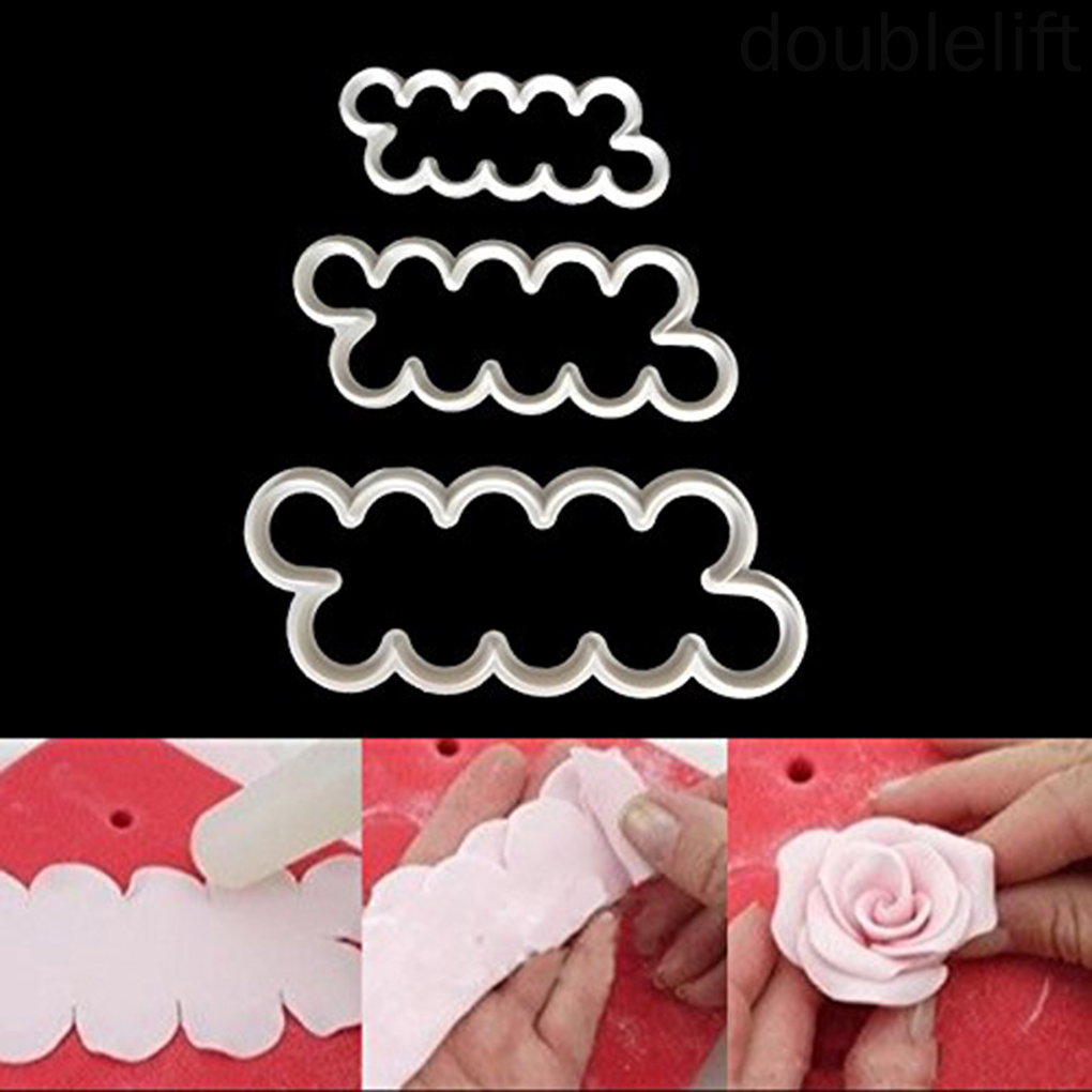 Set 3 khuôn tạo hình hoa hồng 3D trang trí bánh độc đáo
