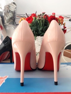 Giày cao gót Calla đế đỏ nude 9-10p