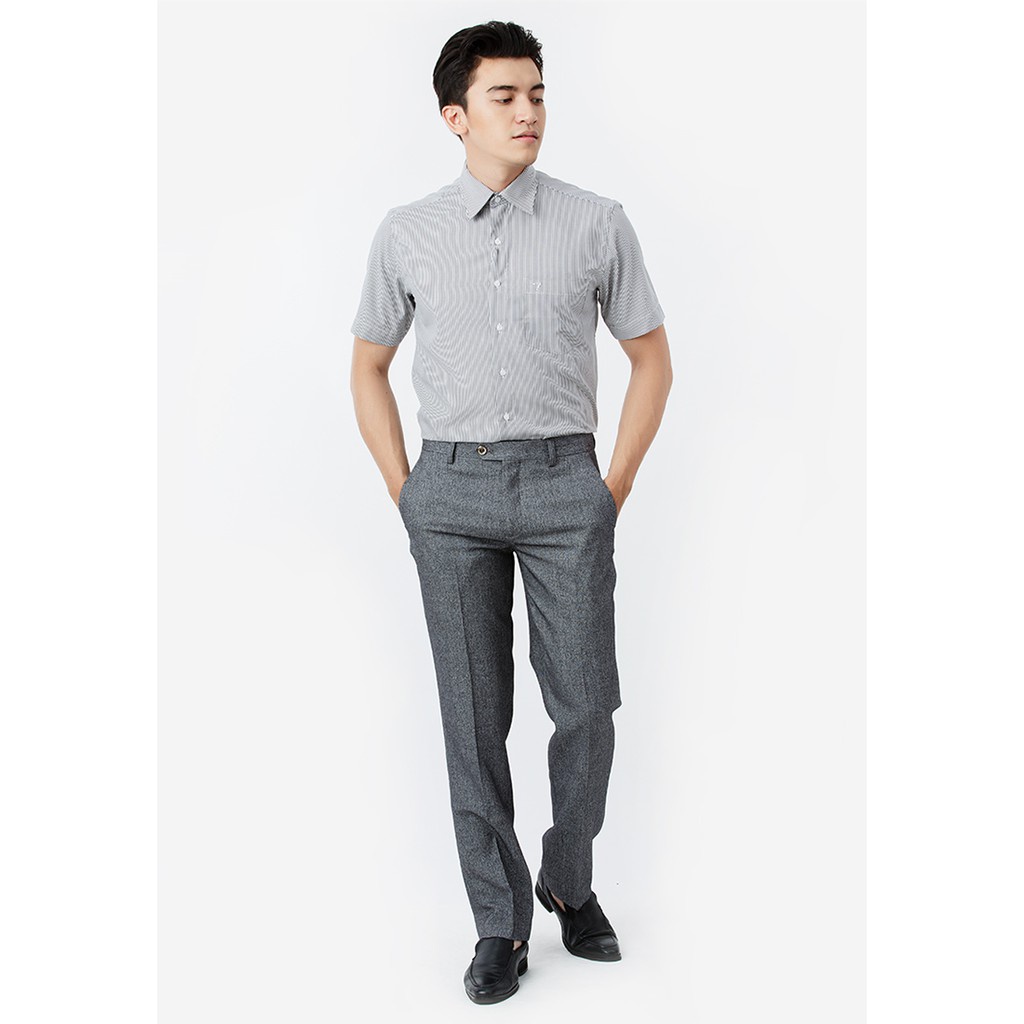 Áo Sơ Mi Ngắn Tay Sọc Caro Vạt Ngang Form Regular Vĩnh Tiến 305.5 | BigBuy360 - bigbuy360.vn