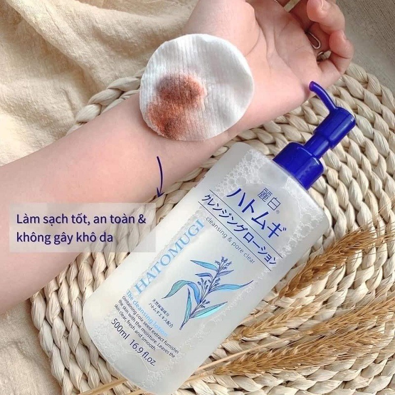 Nước tẩy trang Hatomugi KUMANO 500ml sạch sâu và dưỡng ẩm cho da chiết xuất hạt ý dĩ Nhật - Kumano Cosme