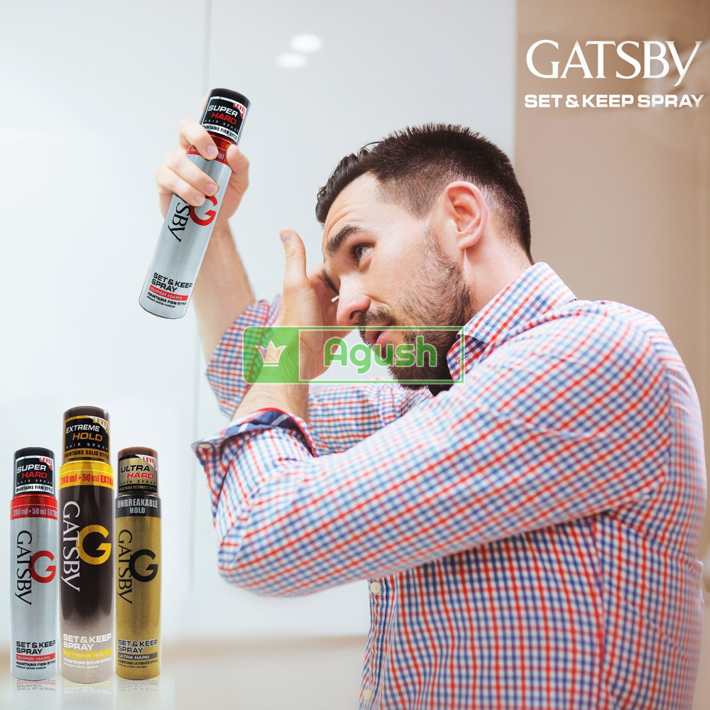 Keo xịt giữ nếp tóc nam nữ phồng mềm bóng Gatsby Set Keep Hair Spray Super Hard chai 250ml cố định mái thơm không bết rẻ