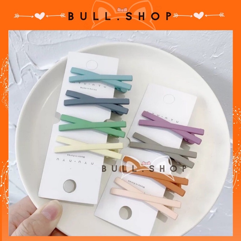Set 4 kẹp chữ X nơ màu ngẫu nhiên