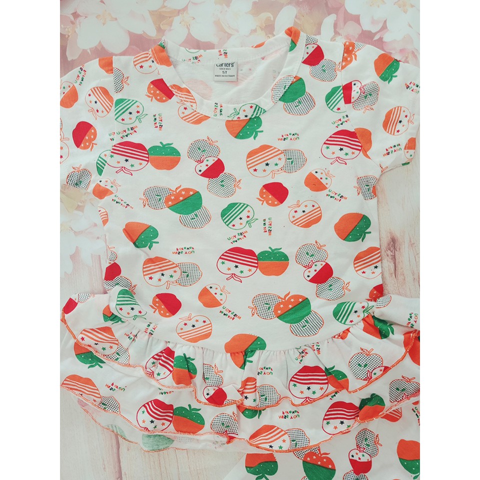 Đồ bộ bé gái vải xuất dư size cho bé 8-16kg - Ninedra