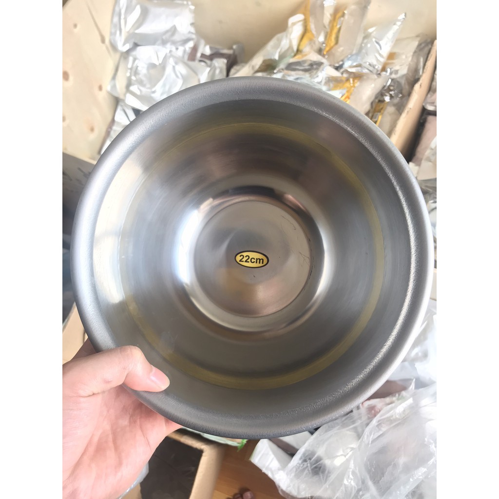 Bát Inox Rửa Mặt Dùng Trong Spa Size 22cm