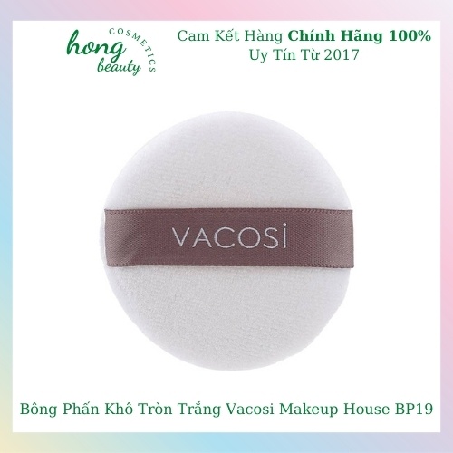 BÔNG PHẤN COTTON KHÔ TRÒN NHỎ VACOSI SMALL WHITE ROUND PUFF - BP19