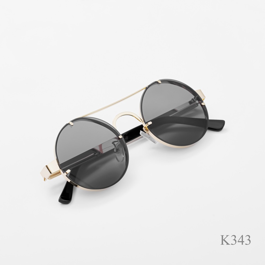 Kính mát nam nữ thầy bói mắt tròn đẹp gọng kiếng râm đen du lịch chống nắng K343 - seno_PK | BigBuy360 - bigbuy360.vn