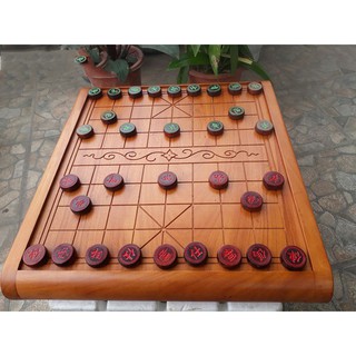 Bàn Cờ Tướng Cuốn Thư Gỗ Gõ Tự Nhiên Cao Cấp  [ Bao gồm bàn và quân]