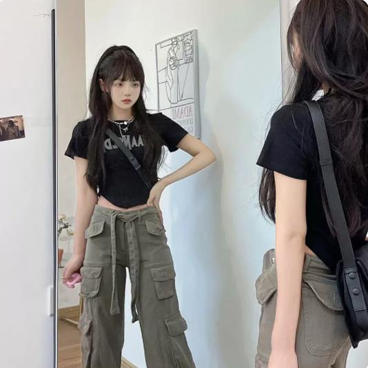 Áo Thun Cotton Ngắn Tay Phong Cách Đường Phố Âu Mỹ Thời Trang Mùa Hè Cho Nữ