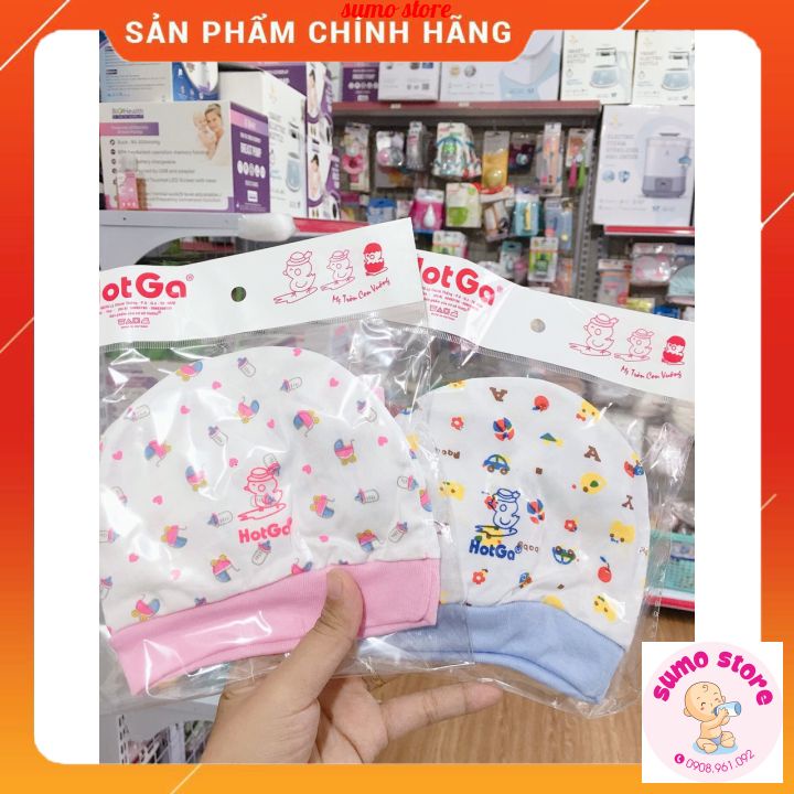 Set nón bao tay chân hotga họa tiết sơ sinh