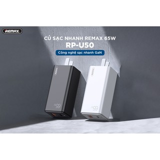 Củ sạc nhanh 2 cổng 65w Remax RP-U50