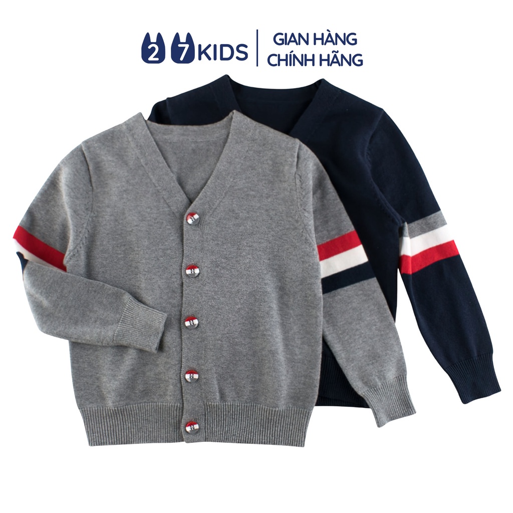 Áo len cardigan cài cúc bé trai 27Kids áo khoác len dài tay nam cho trẻ từ 2-10 tuổi BLSW6 - HÀNG MỚI VỀ