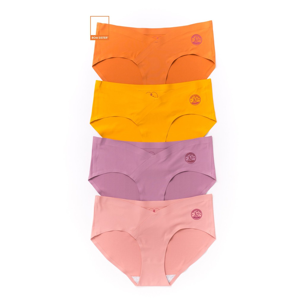 [Mã FAMALLT5 giảm 15% đơn 150k] Quần lót su đúc ép viền cạp chéo màu trơn dành cho mẹ bầu BOM SISTER Q86076 | BigBuy360 - bigbuy360.vn