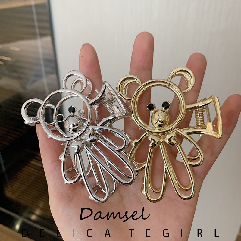 Kẹp Tóc Kim Loại Hình Gấu Dễ Thương Phong Cách Hàn Quốc Dành Cho Bạn Nữ