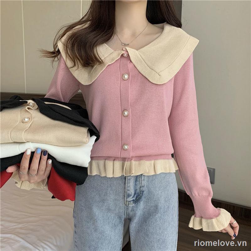 Women's cardigan neck sweater knitted women's new autumn and winter short outer wear long-sleeved | BigBuy360 - bigbuy360.vn