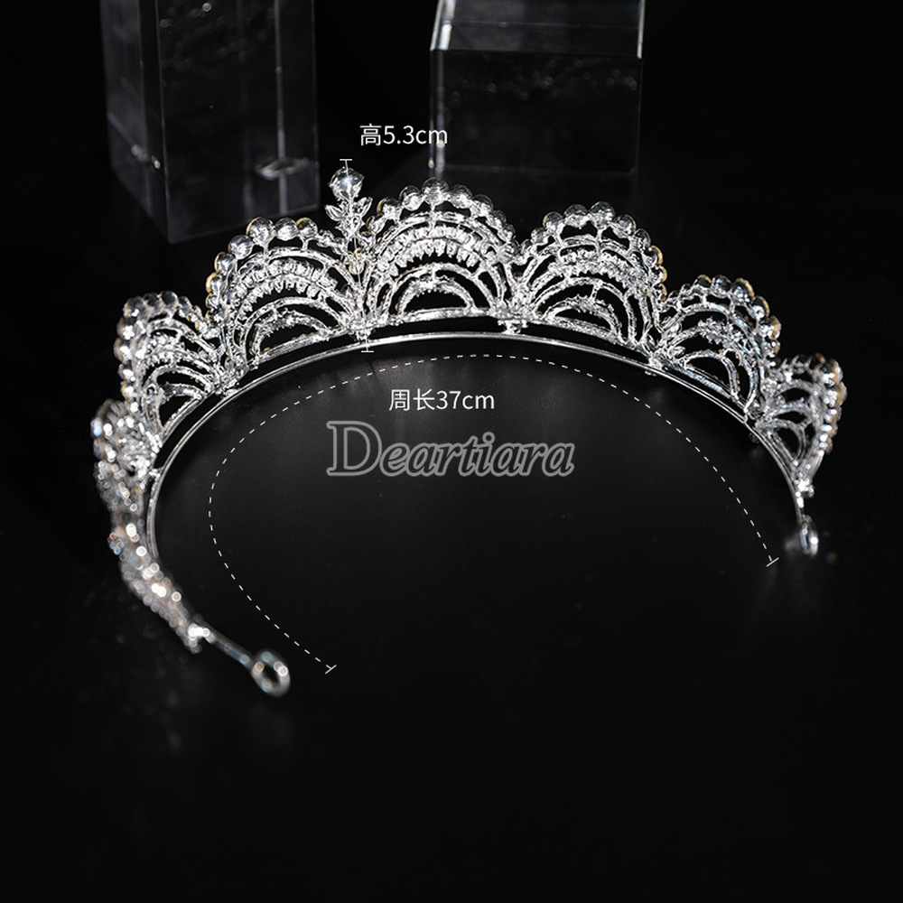 Cài tóc hình vương miện đính đá lấp lánh sang trọng dành cho cô dâu