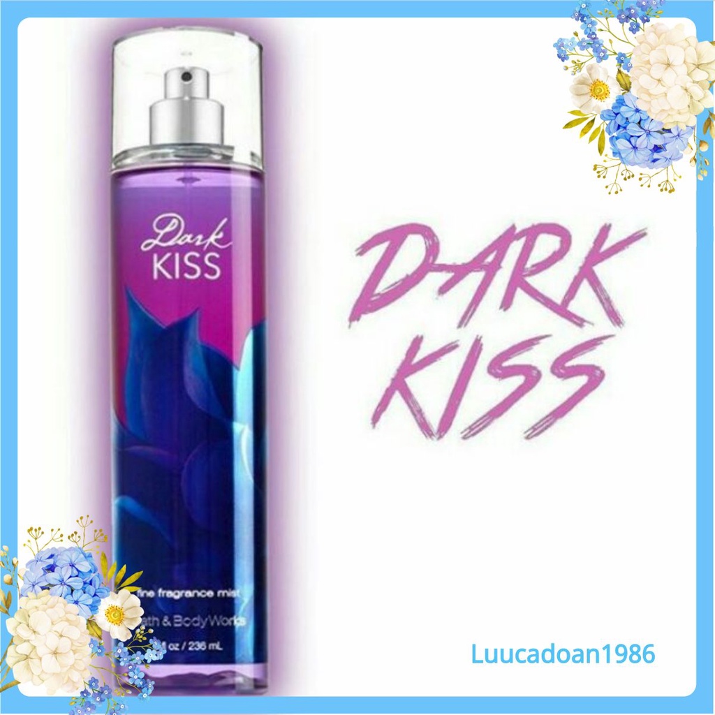 [𝗕𝗜𝗚𝗦𝗔𝗟𝗘] Dark Kiss Fine Fragrance Xịt thơm BODY Mist Bath and Body Works 250ml/Chính Hãng