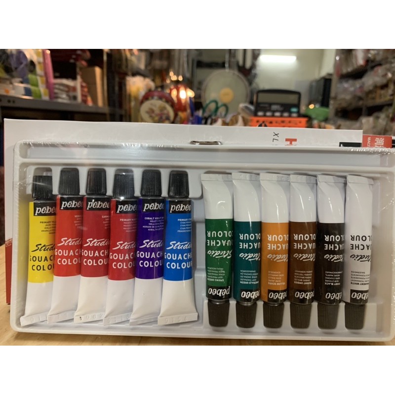 Màu gouache colours, bộ 12 màu dạng tuýp 12ml, màu vẽ