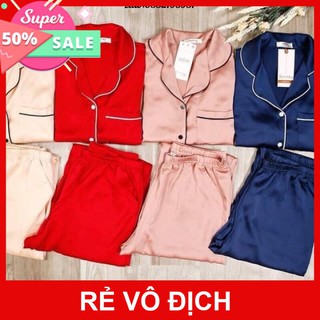 [ Rẻ  Vô Địch] BỘ PIJAMA NƠ PHI LỤA TAY NGẮN QUẦN DÀI