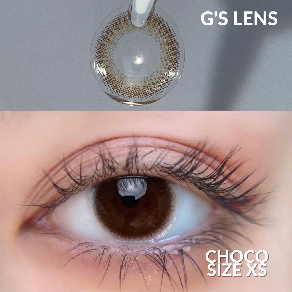 Lens Mắt Kính Áp Tròng Nâu Choco Không Giãn Vân Xước Có 0 Đến 6 Độ Cận