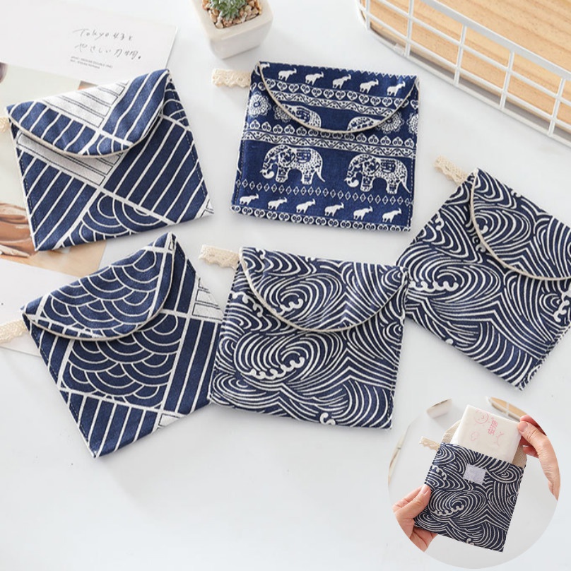 Túi đựng băng vệ sinh tùy chọn họa tiết phong cách hoạt hình đáng yêu