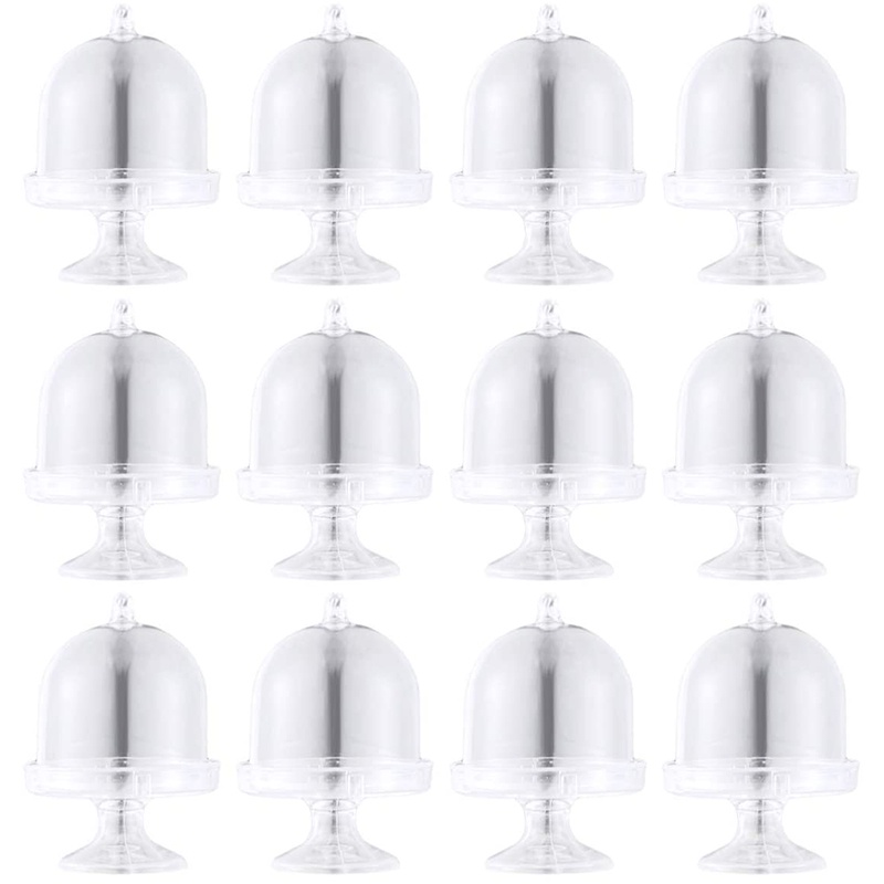 Set 12 Giá Đỡ Trưng Bày Bánh Kẹo / Sô Cô La Mini Có Nắp Đậy Dùng Cho Sinh Nhật