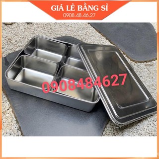 Khay Gia Vị Inox Có Nắp 4 Ngăn/ 6 Ngăn/ 8 Ngăn