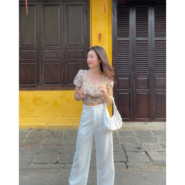 ZIEL Áo croptop hoa thêu | Rose Top