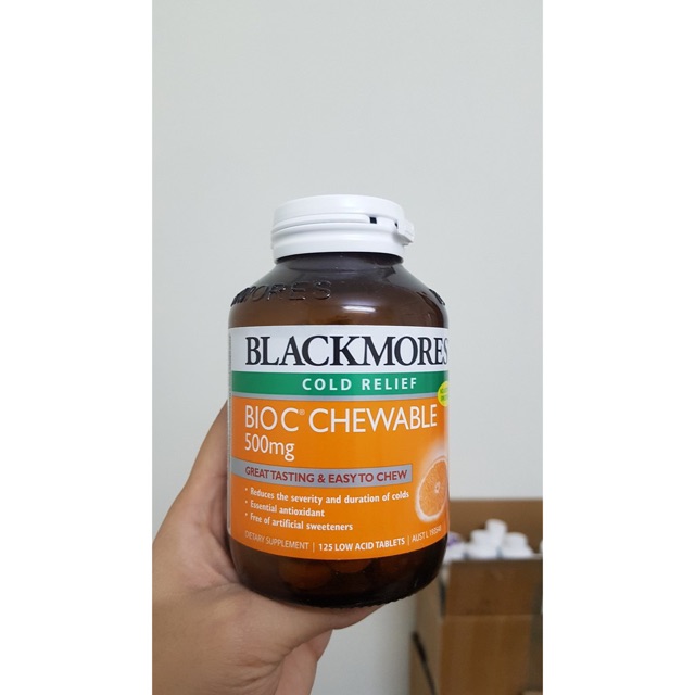 (Date 2022) Kẹo ngậm vitamin C Úc Blackmores Bio C Chewable 500mg Úc 125 viên