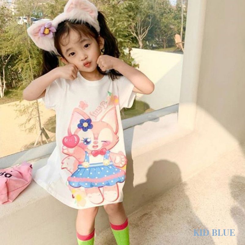 Áo Thun Ngắn Tay In Họa Tiết Hoạt Hình Ba Chiều Cho Bé Gái